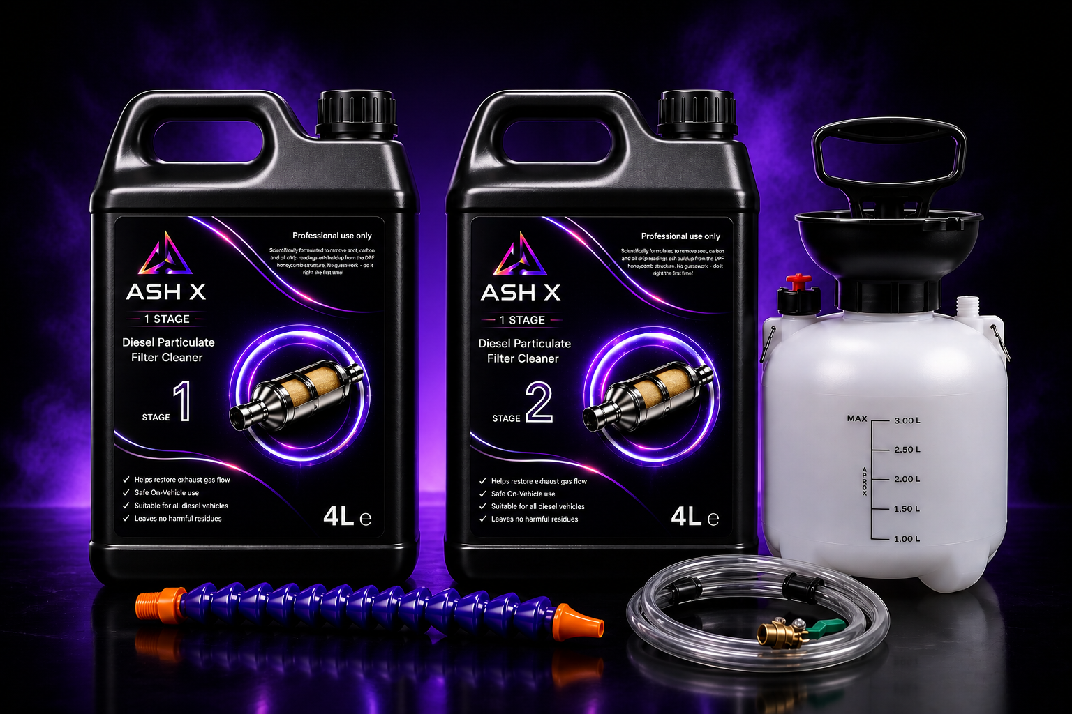 AshX 2 Stage DPF Cleaner 4L Kit With PUMP
